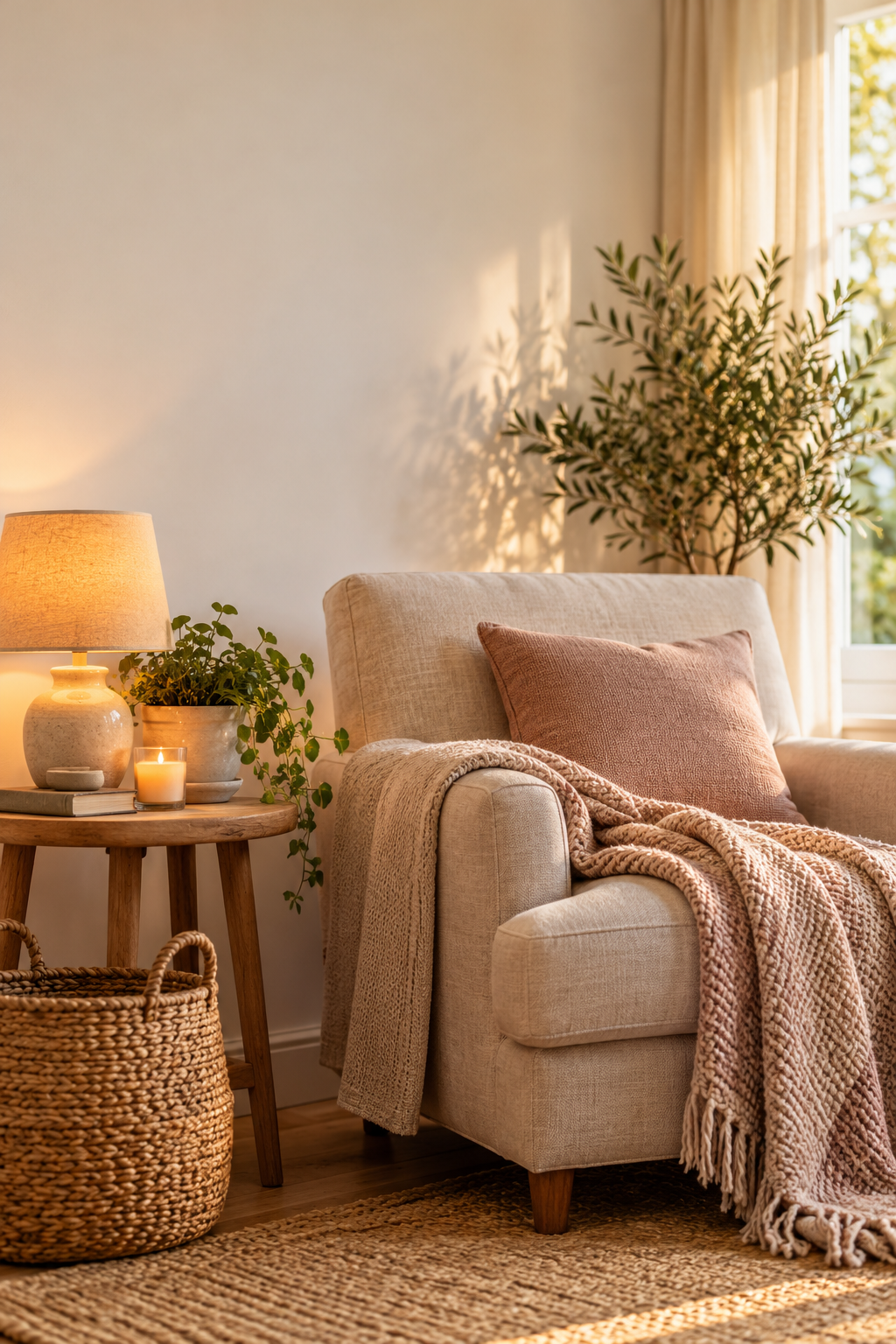 A warm and cozy living room